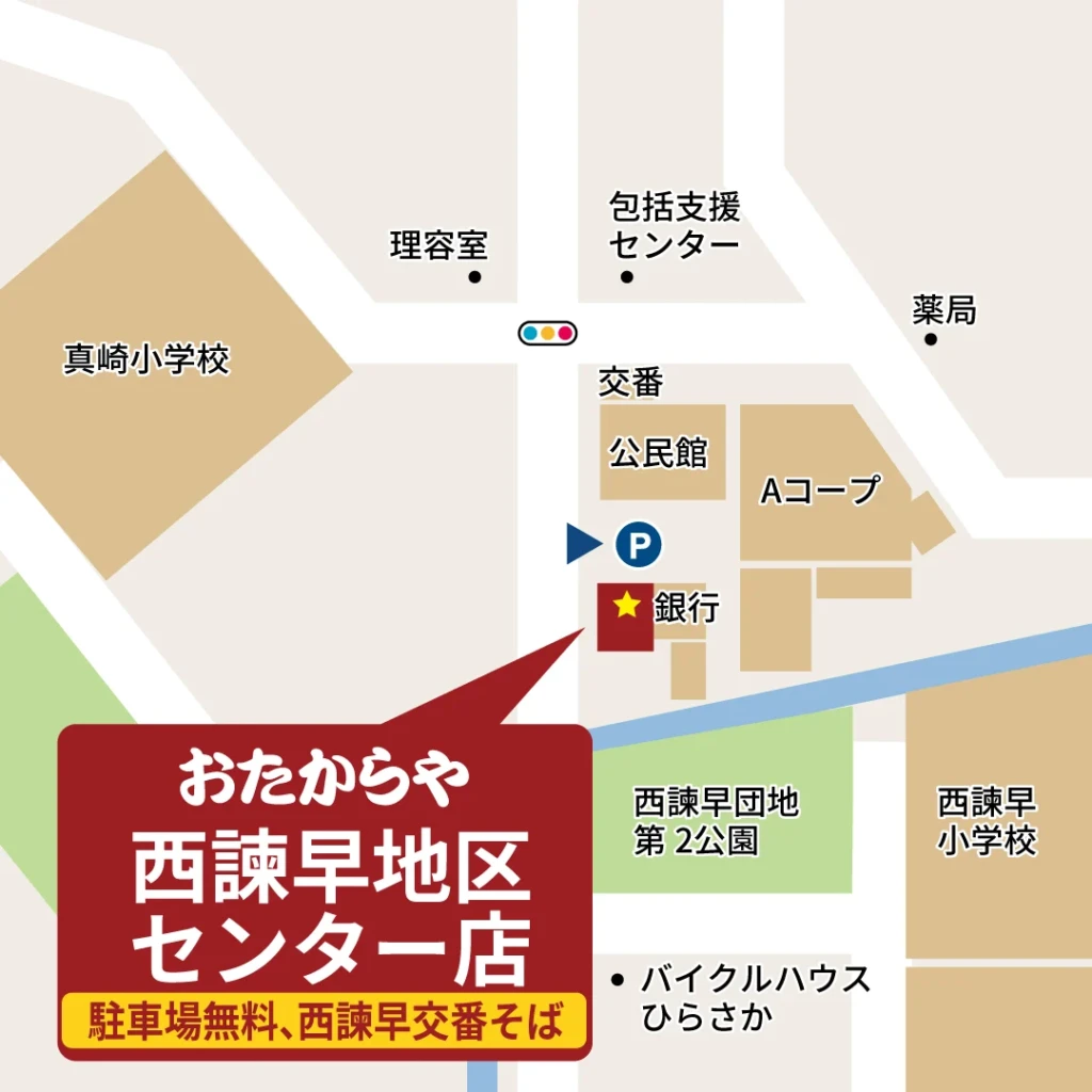 おたからや 西諫早地区センター店へのアクセスマップ